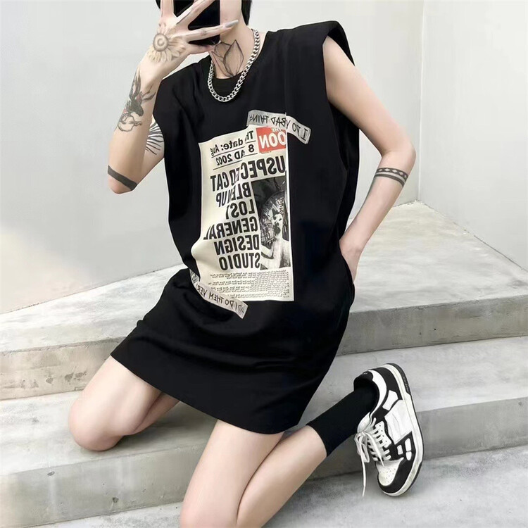 [big C studio] fashionable and versatile retro printed sleeveless dress 1150\pcz