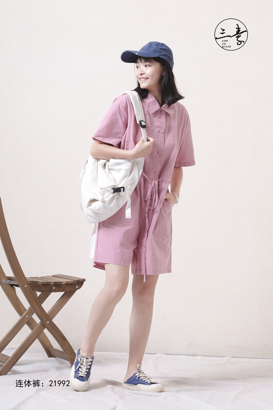[original three element clothes] simple temperament leisure slim Jumpsuit 21992
