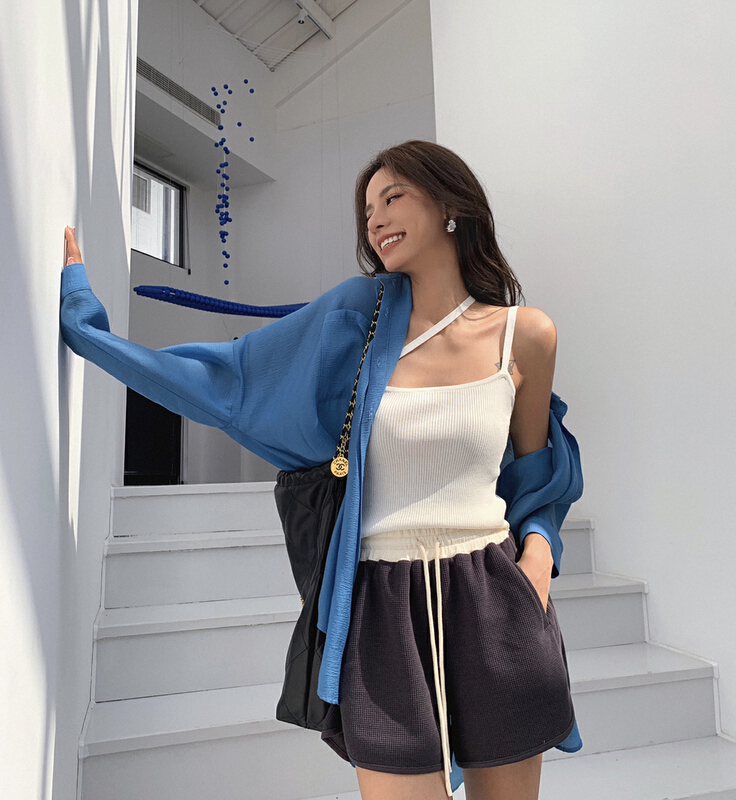 [y.jia EJA] sunscreen shirt versatile suspender Shorts Set 6157