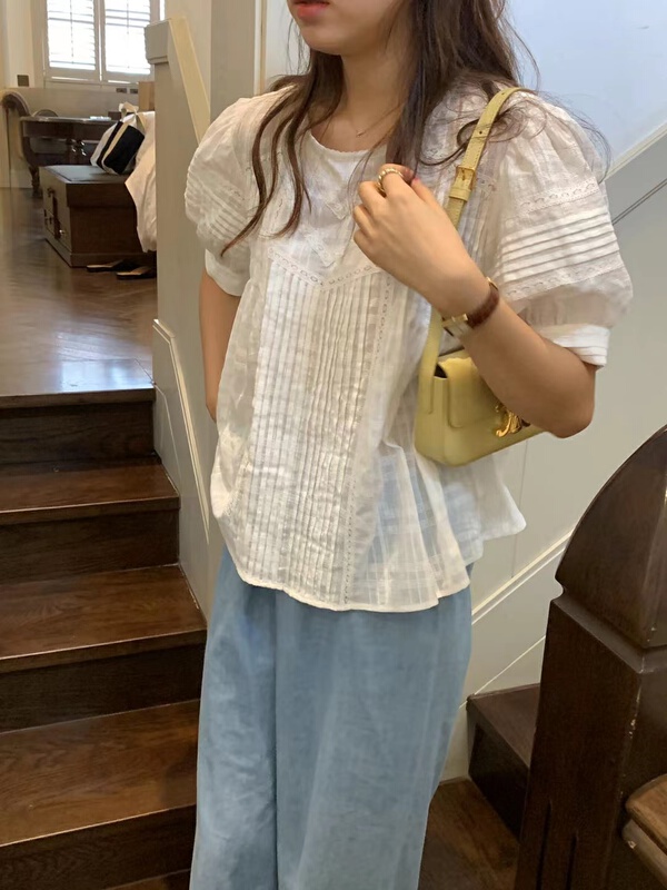 [Sicily] 100% cotton lace blouse 9306\xj