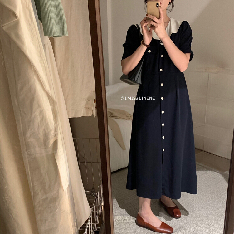 In early summer! [Imiss] Ruffle collar double breasted dress (dress only) cx10069\lsw