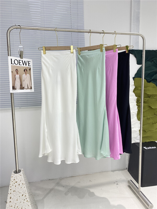 [semi plain] temperament solid color hip wrapped fishtail skirt k103\zsy