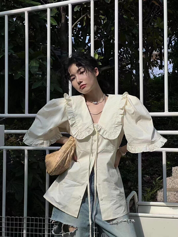 [MI] fashion Korean Mint collar waist length shirt 9748\pcz