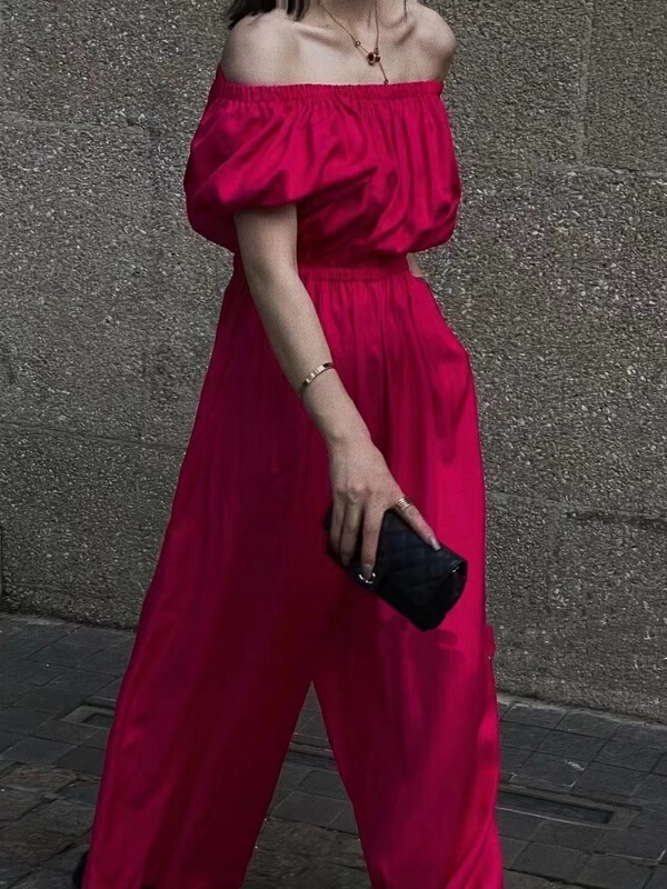 [Yan Zhen] simple off shoulder commuting Jumpsuit 87605\pcz