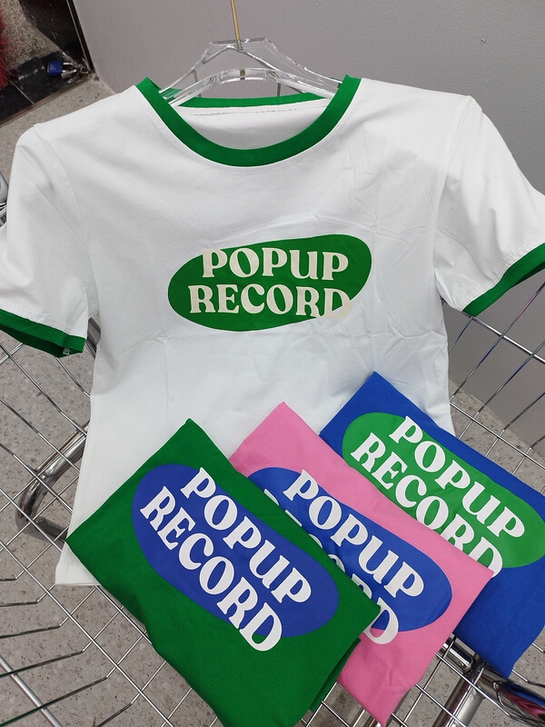 [Yilin] Korean alphabet printed short sleeve T-shirt 2399\wtt