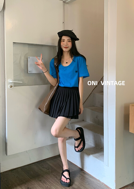 [onivinage oni] Korean pleated skirt skirt skirt ow224n5440