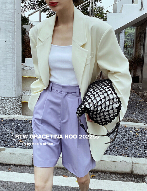 [gracetina Hoo] simple and versatile solid casual shorts k9041