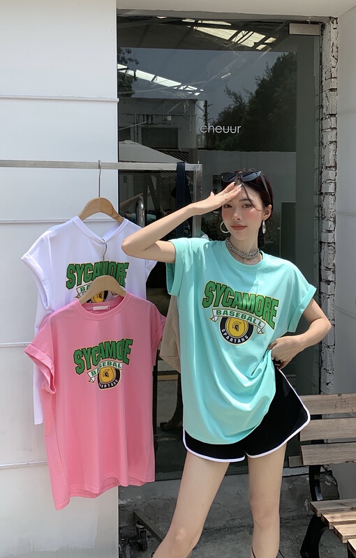 [our] Korean fashion printed retro short sleeve T-shirt 10103\lsw