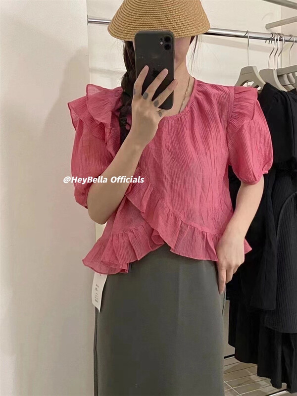 Original price 55.27! [hey Bella] round neck Pullover comfortable shirt f618\ll