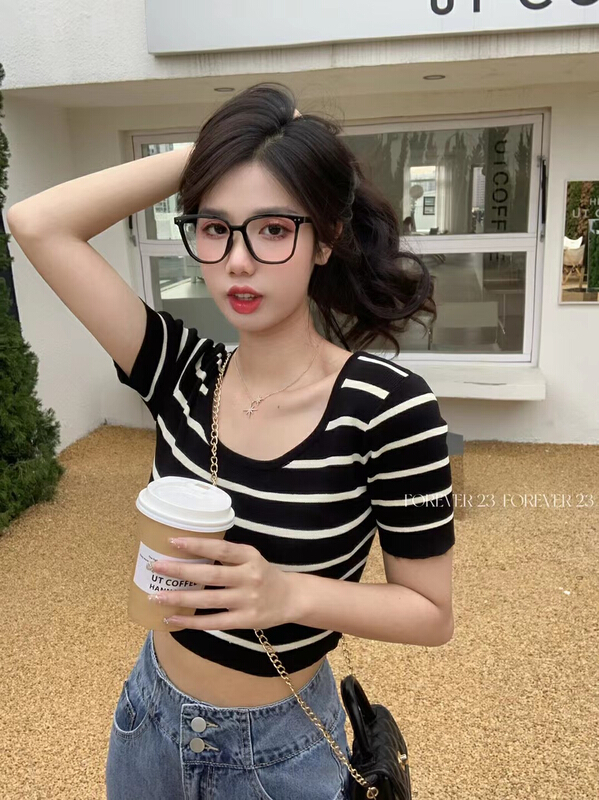 [forever23] Spice Girl stripe slim shirt a1082\hjy