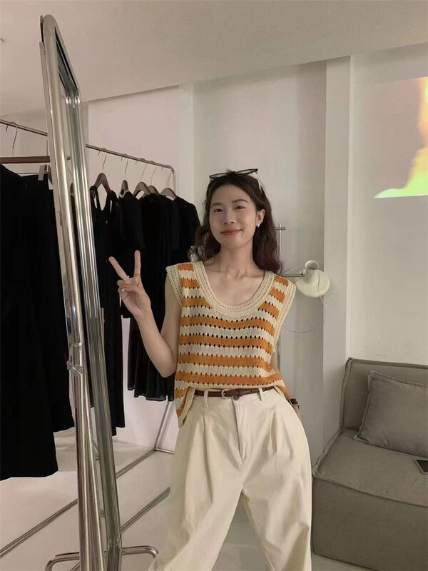 [Alibaba] round neck STRIPED FASHION vest / sling 60009\lsw