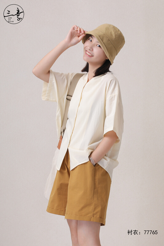 [original three element clothes] simple temperament leisure commuter shirt 77765