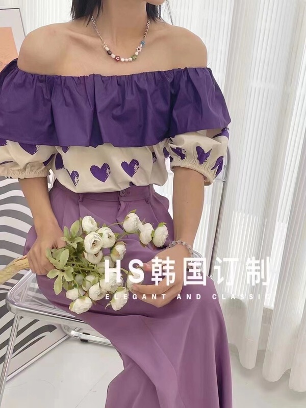 [HS customized in Korea] Korean version lady love shirt 6291\hjy