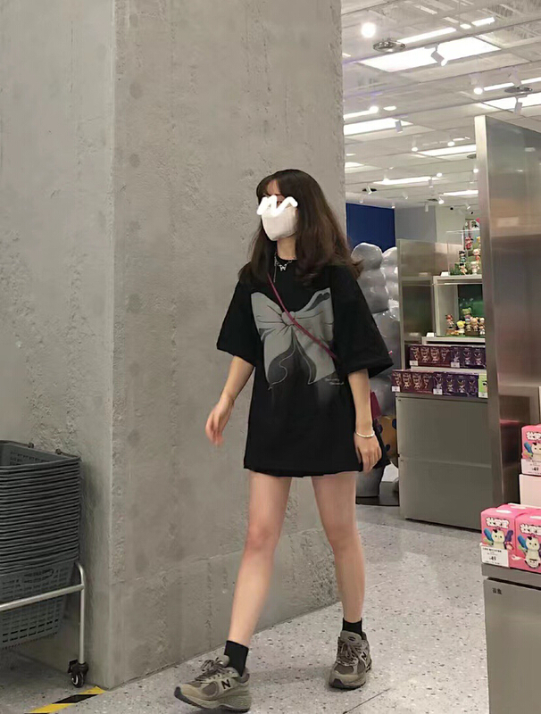 [wgwe] round neck loose print niche short sleeve T-shirt 1848\pcz
