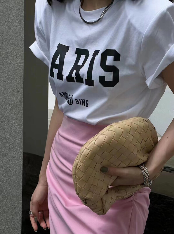 [x.xan] round neck lettered printed fashion short sleeve T-shirt 7212\pcz