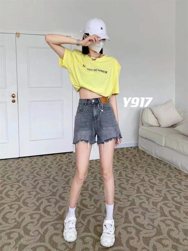 [e-ant] high waist comfortable versatile denim shorts ys1-917\ll