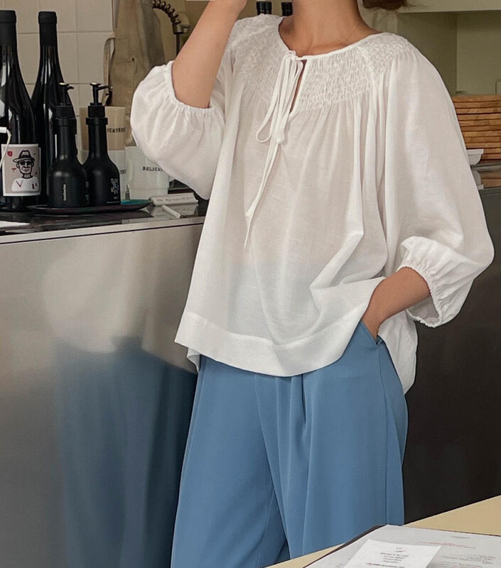 [acme ground] Korean style simple and versatile loose shirt 1851\cls