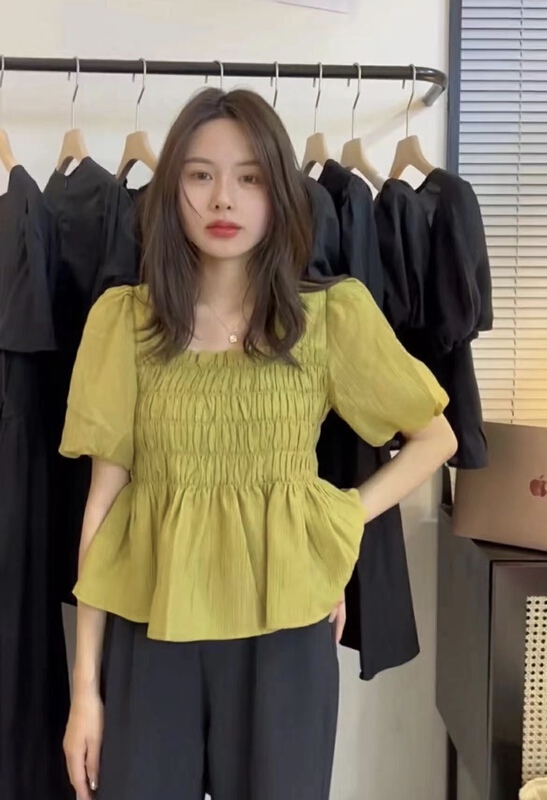 [OIT] French Style Bubble Sleeve Shirt 9178\hbx