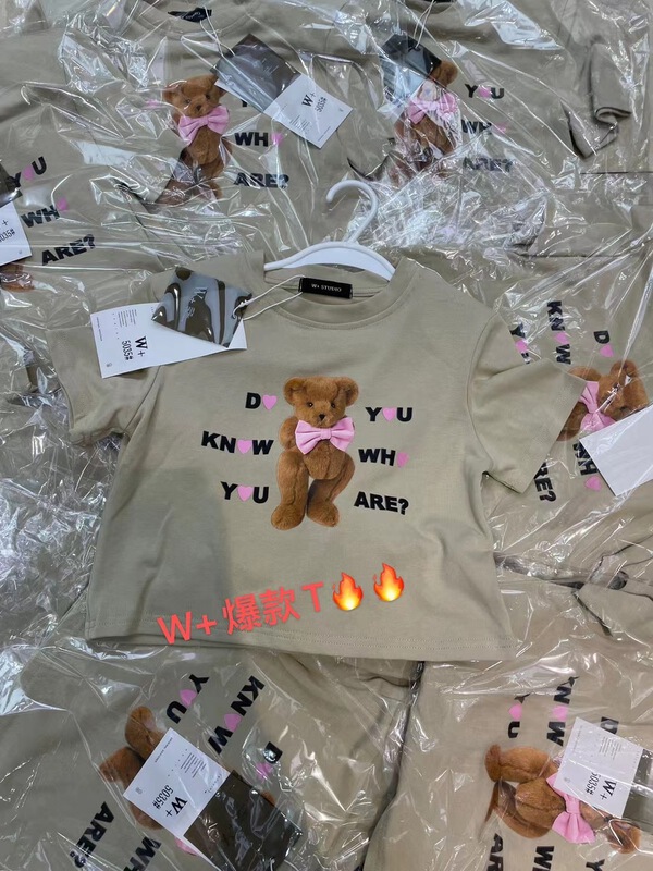 [w+] love bear Pullover short sleeve T-shirt 5035\wtt