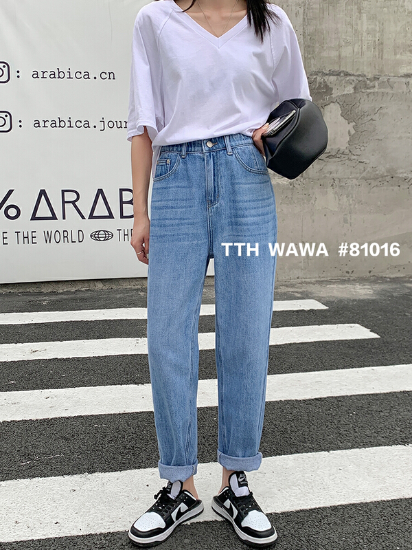 [Wawa] casual high rise dad jeans 81016\lsl