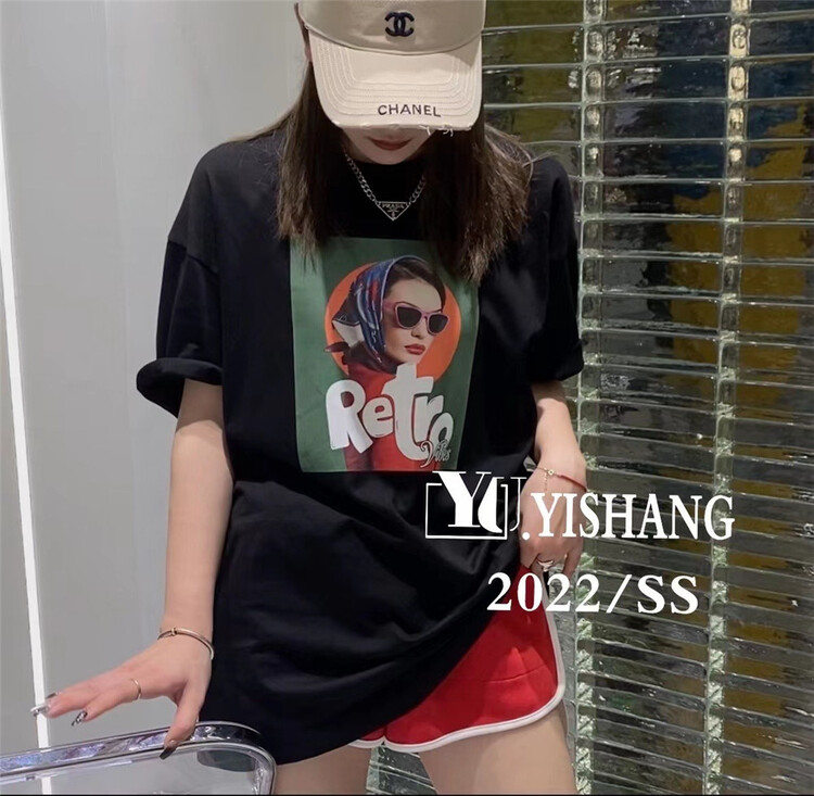 [Yishang & Yiyou] lazy style printed fashion short sleeve T-shirt 5217\lsw