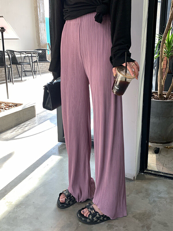 [wgwe] elastic straight tube loose floor draped casual pants 1729\pcz