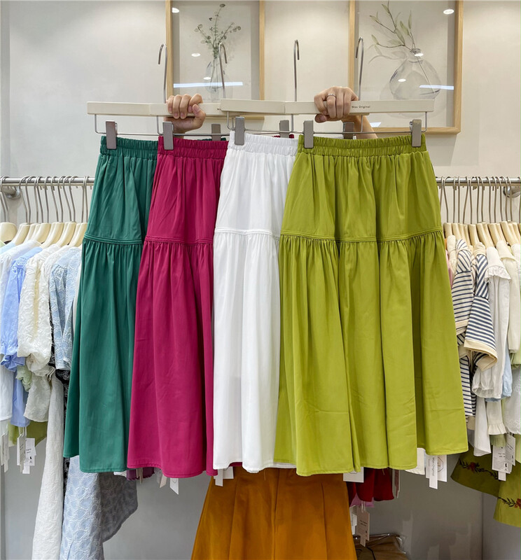[Max original] elastic high waist clean versatile skirt 98293\hbx