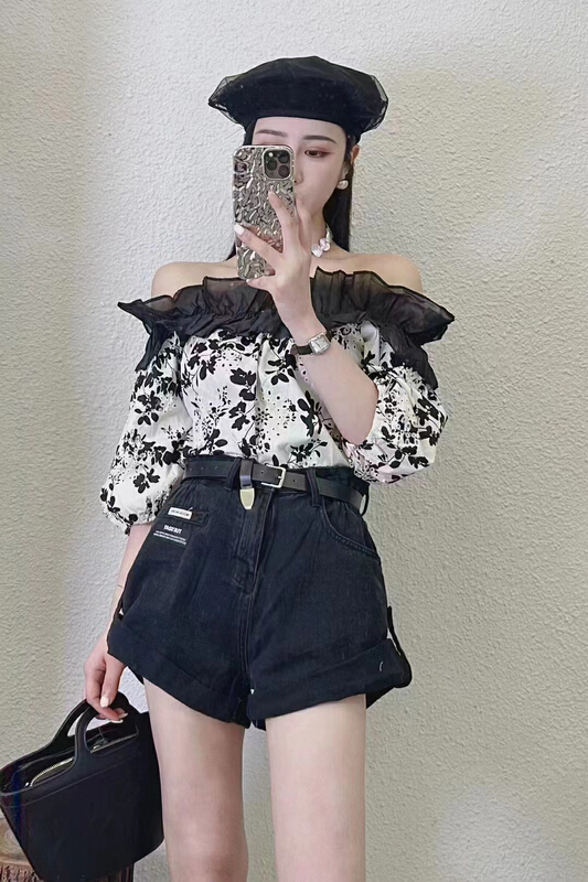 [GL] retro printed one neck shirt 9202\xyy