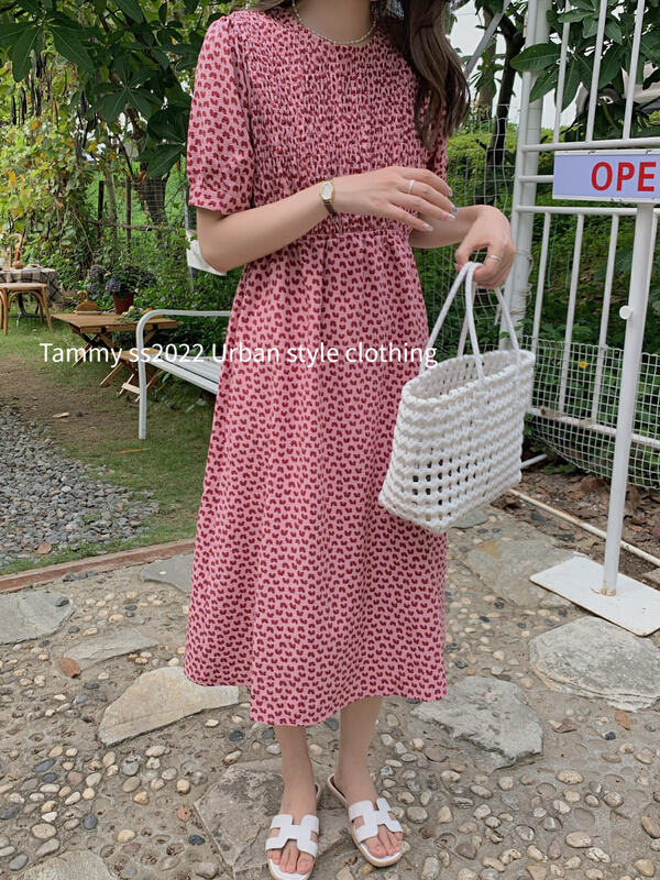 [Tammy] round neck, waist closed, slim, urban style, simple and careful dress 71723\l