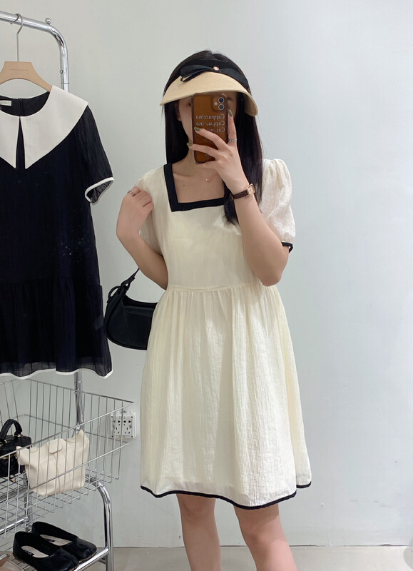 [chocolate] Korean version square neck slim dress 28100\ll