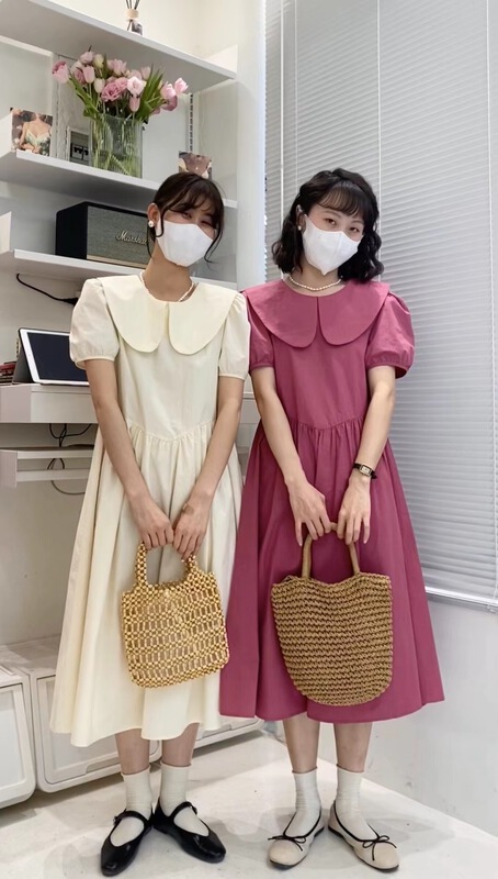 In early summer! [c.hfeiyang] Korean version of slim baby collar dress 6760\hbx