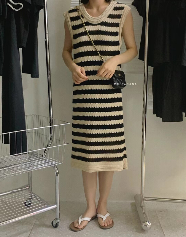 [mr.banana] hollow stripe lady dress f17\l
