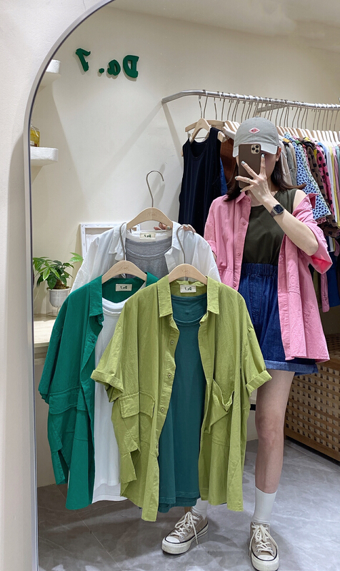 [da.7] Korean loose irregular design shirt ys1-2557 \lsl