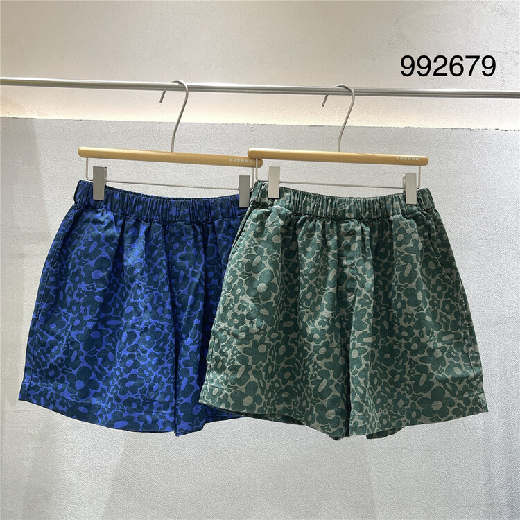 [twenty printed wood] elastic waist floral comfortable casual shorts 992679\l