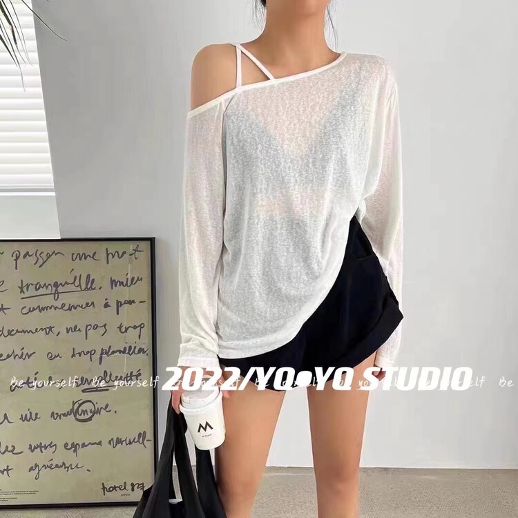 [yyq] Korean Pullover basic versatile sunscreen shirt 1068\l
