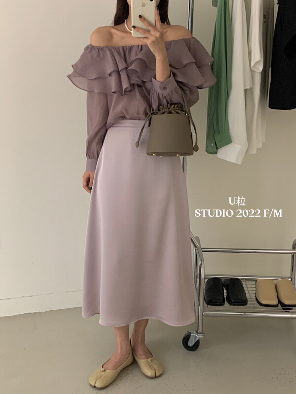 In early summer! [U grain] Korean solid color slim skirt 9157\hbx