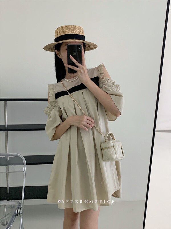 [after.90] pleated off shoulder lady dress (skirt only) 6786\ll