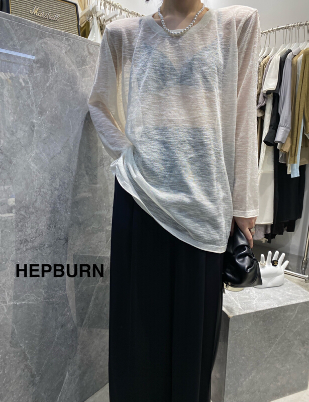 [Hepburn] versatile round neck ice silk sunscreen shirt 8850\l