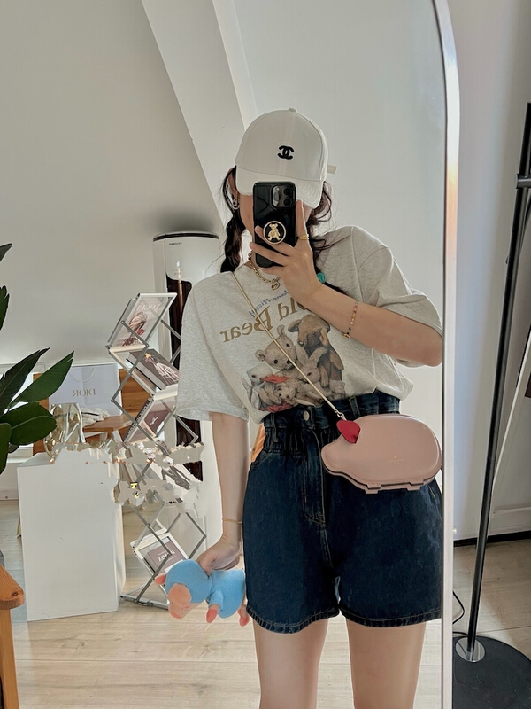 [AI x2 denim] commuting design flower bud waist denim shorts 6178\hjy