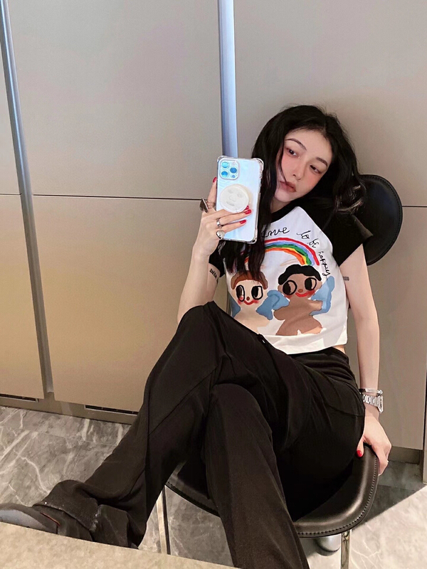 [YT] funny cartoon printed short sleeve T-shirt t51375\pcz