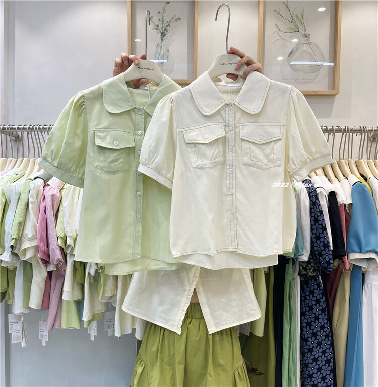 [Max original] Korean version simple Double Pocket Shirt 98265\hbx