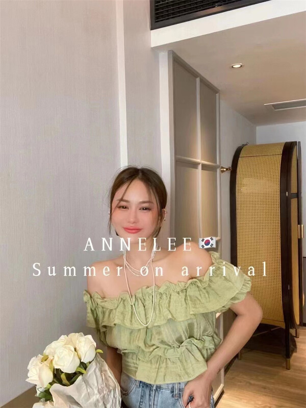 [x.xan] fashion one line collar lace versatile shirt 7218\pcz