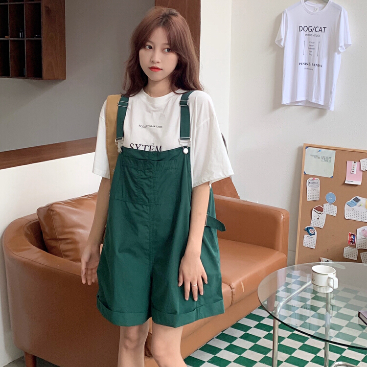 [ycnana] Korean casual waist buckle design suspender shorts onepiece ys1-98123\lsw