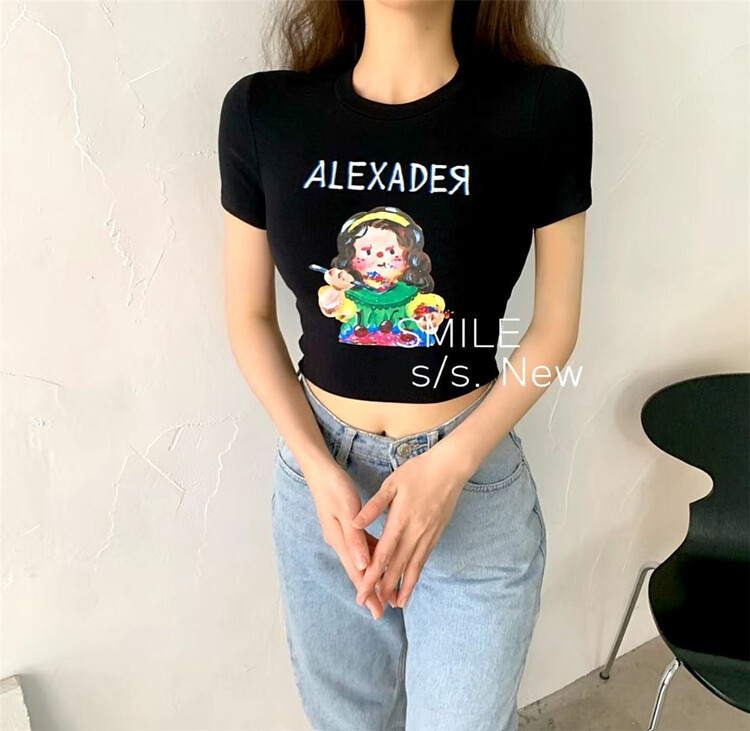 [smile] crew neck Print Shirt 2258\l