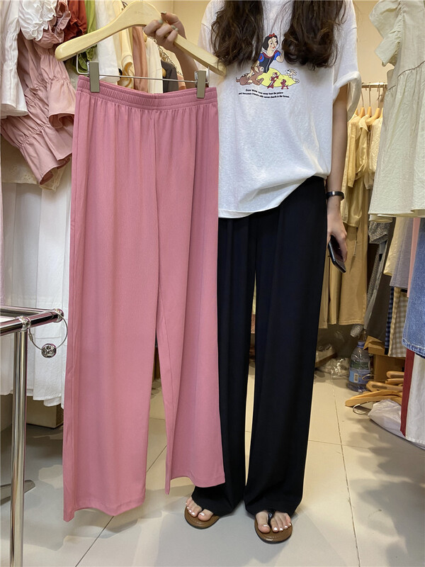 [cepar] simple high waist straight tube slim casual pants 7207\hjy