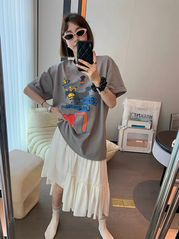 [rainbow] Korean casual graffiti short sleeve T-shirt 08181\wtt