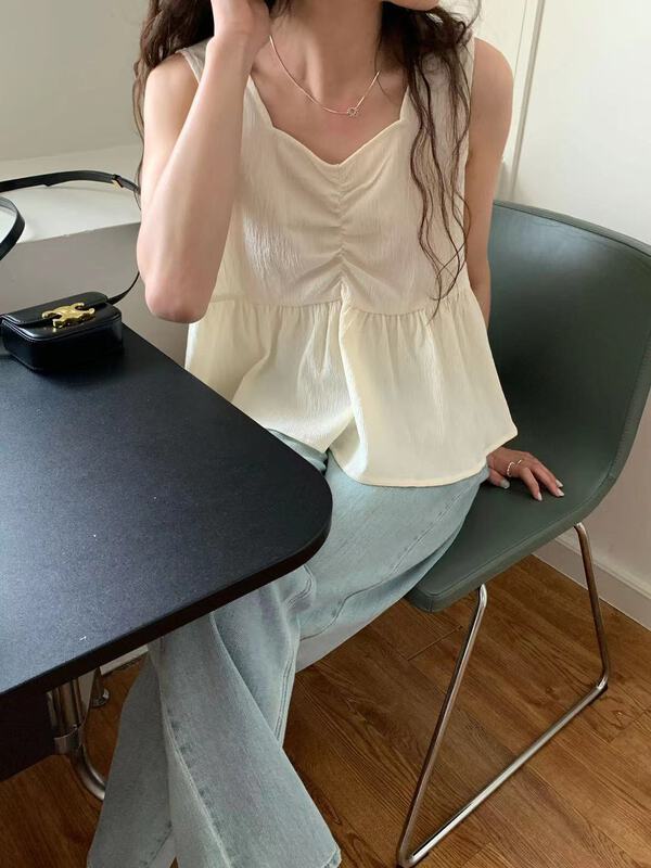 [bluepops] simple loose fit fashion vest / suspender a2394\zxl