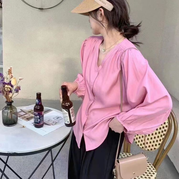 Original price 40.60! [I-D] Korean versatile loose breasted shirt ys876\ll