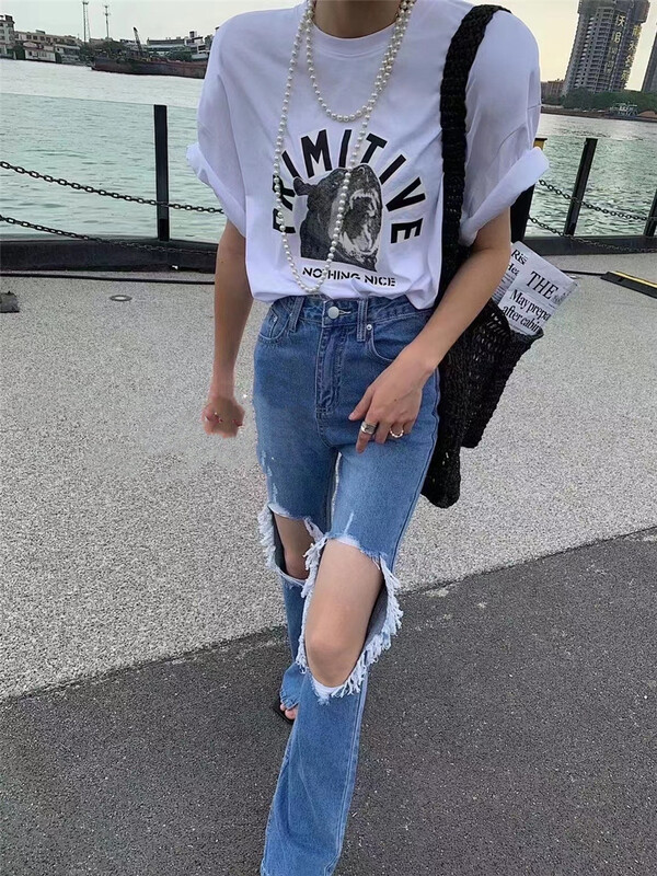 [charming] puppy print loose short sleeve T-shirt t1082\zjy