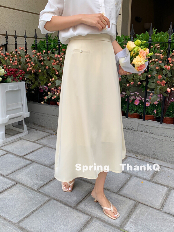 New year in early spring! [thankq] simple and versatile large skirt skirt 22031\zsy